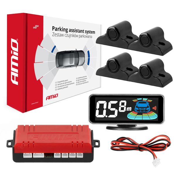 Parkovací asistent LED-GRAF 3D 4 senzory čierne TRUCK 19mm