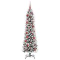 vidaXL Umelý vianočný stromček Biela 150 cm PVC, kov a plast
