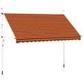 vidaXL Ručne zaťahovacia markíza 350 cm oranžová a hnedá