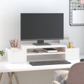 vidaXL Stojan na monitor biely 70x27,5x15 cm masívna borovica