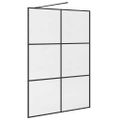 vidaXL Sprchová zástena z priehľadného ESG skla 140x195 cm čierna