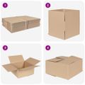vidaXL Skladací box s úložiskom 50 ks Prírodná 30 x 30 x 15 cm Kartón
