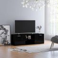 vidaXL TV skrinka, lesklá čierna 120x34x37 cm, drevotrieska