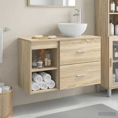 vidaXL Sada kúpeľňového nábytku 2 pcs Dub sonoma Kompozitné drevo