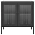 vidaXL Komoda čierna 70x35x70 cm sklo a oceľ