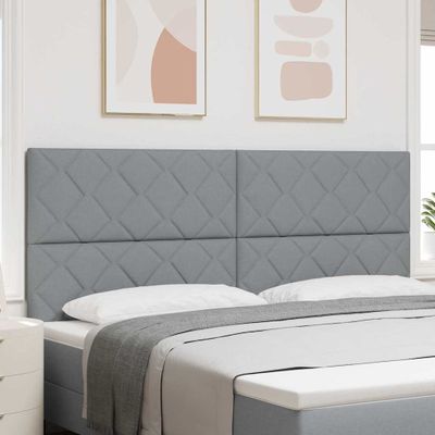 vidaXL LED hlavová doska Svetlosivá 200 cm látka