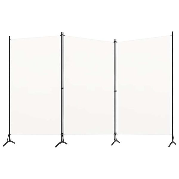 vidaXL 3-panelový paraván biely 260x180 cm látka