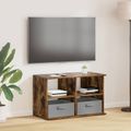 vidaXL Stojan na televízor so zásuvkou Dymová dub 79 x 40 x 48 cm