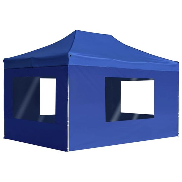 vidaXL Profesionálny skladací stan+steny, hliník 4,5x3 m, modrý