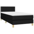vidaXL Posteľný rám boxspring s matracom čierny 80x200 cm látka