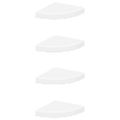 vidaXL Plávajúce rohové police 4 ks, biele 25x25x3,8 cm, MDF