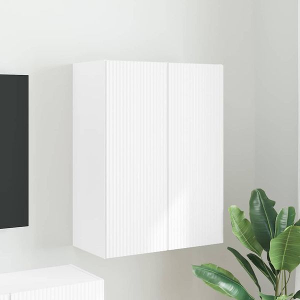 vidaXL TV nástenná skriňa Biela 59,5 x 31 x 80 cm Kompozitné drevo