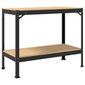 vidaXL Pracovný stôl Čierny 115 x 55 x 91 cm Spracované drevo a kov