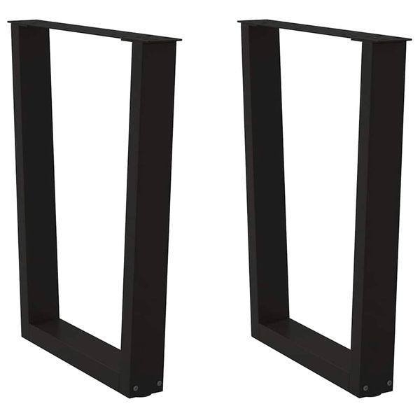 vidaXL Nohy k jedálenskému stolu v tvare V, 2 ks, čierne, 70 x (72-73,3) cm, oceľové