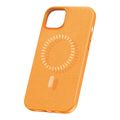 Magnetické puzdro na telefón pre iPhone 15 Plus Baseus Fauxther Series (oranžové)