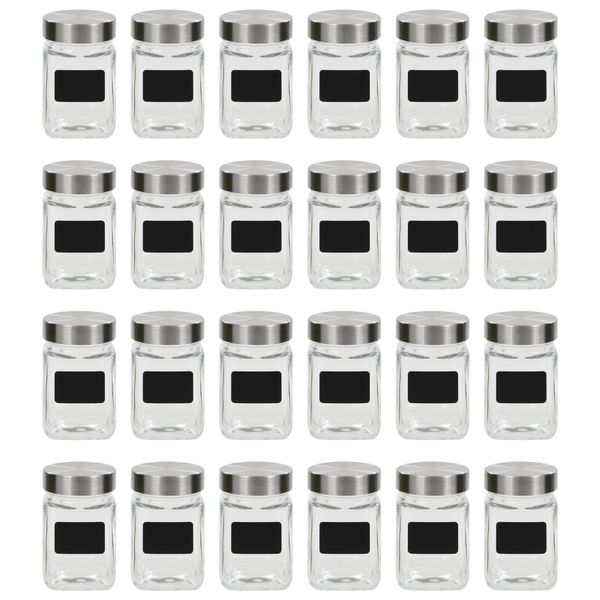 vidaXL Skladovacie poháre s nálepkou 24 ks 300 ml
