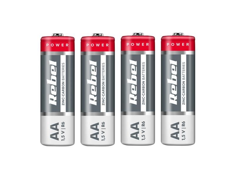 Batéria AA (R6) Zn-Cl REBEL 4ks / shrink BAT0081