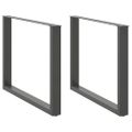 vidaXL Nohy k jedálenskému stolu v tvare U, 2 ks, antracitové, 100 x (72-73) cm, oceľ