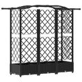 vidaXL Vyvýšený záhon s mriežkou a strechou Čierna 163 x 40 x 123 cm