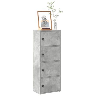 vidaXL Knižnica betónová sivá 40x24x102 cm kompozitné drevo