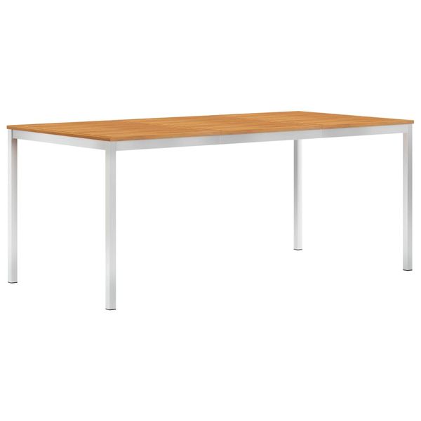vidaXL Záhradný jedálenský stôl 180x90x75 cm, akáciový masív, oceľ