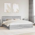vidaXL Rám postele Sivý Sonoma 200 x 200 cm Inžinierske drevo