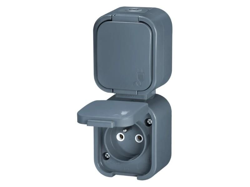 Dvojitá zásuvka ABEX NT-6B2/P sivá