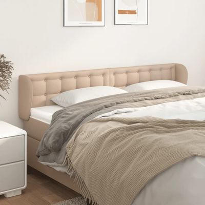 vidaXL Čelo postele so záhybmi kapučínové 183x23x78/88 cm umelá koža