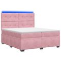 vidaXL Posteľ boxspring s matracom Ružová 200 x 200 cm Zamat