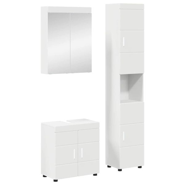 vidaXL Sada kúpeľňového nábytku TULUM 3 pcs Biela 60 x 34 x 63 cm