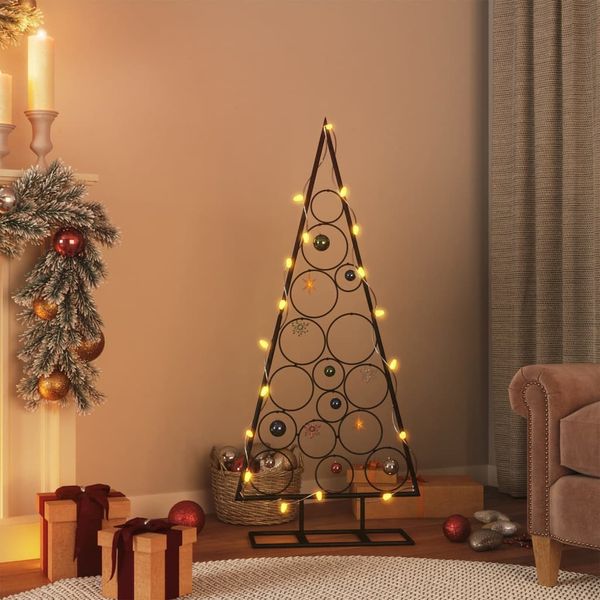 vidaXL Kovový vianočný dekoratívny stromček čierny 125 cm