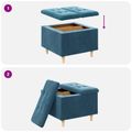 vidaXL Ottoman s Úložným Priestorom Modrá 60 x 60 x 45 cm Zamat