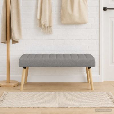 vidaXL Pruhovo prešitá lavica Svetlosivá 110 x 40 x 46 cm Látka