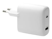 Sieťový adaptér - 65 watt - 2 výstupné konektory (USB-C, USB) - biela - Európa