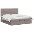 vidaXL Ottoman posteľ s matracom a LED Sivohnedá 140 x 190 cm Látka
