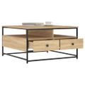vidaXL Konferenčný stolík dub sonoma 80x80x45 cm kompozitné drevo