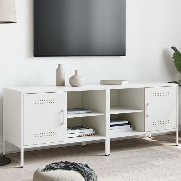 vidaXL TV skrinky 2 ks biele 68x39x50,5 cm oceľ