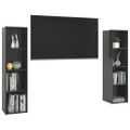 vidaXL TV skrinky 2 ks lesklé sivé 142,5x35x36,5 cm drevotrieska