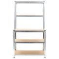 vidaXL Skladovací regál, strieborný 100x60x180 cm, oceľ a MDF
