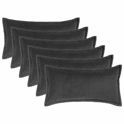 vidaXL Poťah na podložku 6 pcs HOUTEN Tmavosivá 40 x 80 cm Bouclé