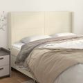 vidaXL Čelo postele so záhybmi krémové 183x16x118/128 cm umelá koža