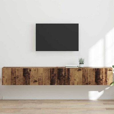 vidaXL TV nástenná skriňa Nástenný 2 pcs Staré drevo 98 x 31 x 29,5 cm