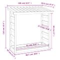 vidaXL Stojan na palivové drevo biely 108x64,5x110 cm masívna borovica