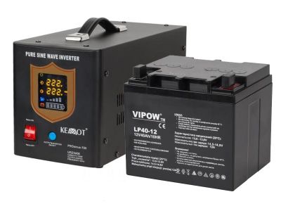 Zdroj záložný KEMOT PROsinus 1000 URZ3406B 700W 12V + BATERIA
