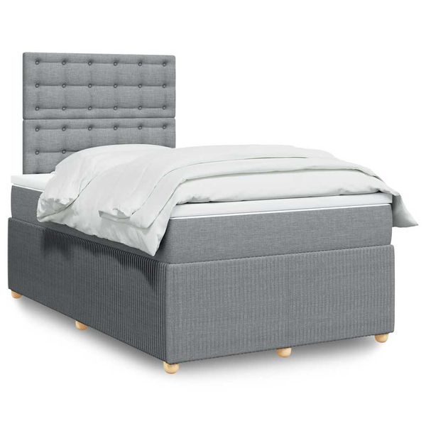 vidaXL Boxspring posteľ s matracom bledosivá 120x200 cm látka