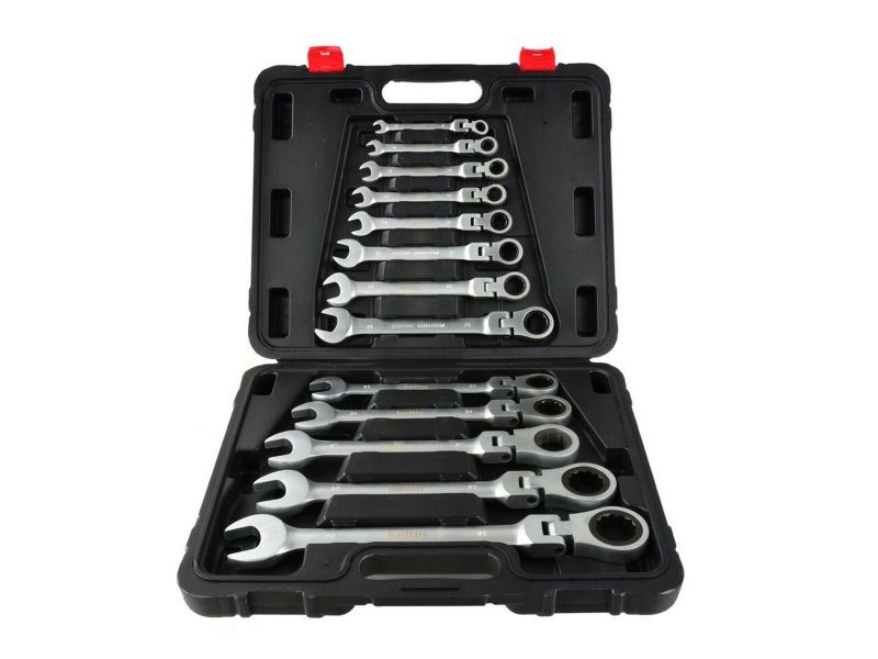 Klíče ráčnové očkoploché s kloubem 8-32mm 13 ks KELTIN