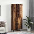 vidaXL Highboard Staré drevo 69,5 x 34 x 180 cm Kompozitné drevo