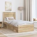 vidaXL Rám postele Sonoma dub 75 x 190 cm Masívne borovicové drevo