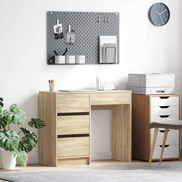 vidaXL Stôl so zásuvkou Sonoma dub 90 x 37,5 x 75 cm Kompozitné drevo