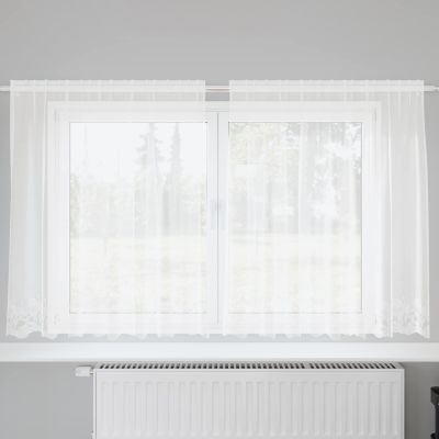 vidaXL Čipková záclona so záclonami Biela 140 x 200 cm Polyester